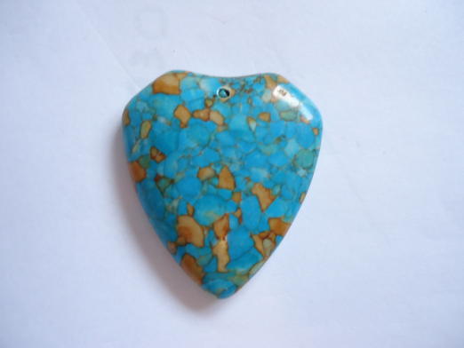 Turquoise Mosaic pendant #SS0418-11 - Click Image to Close
